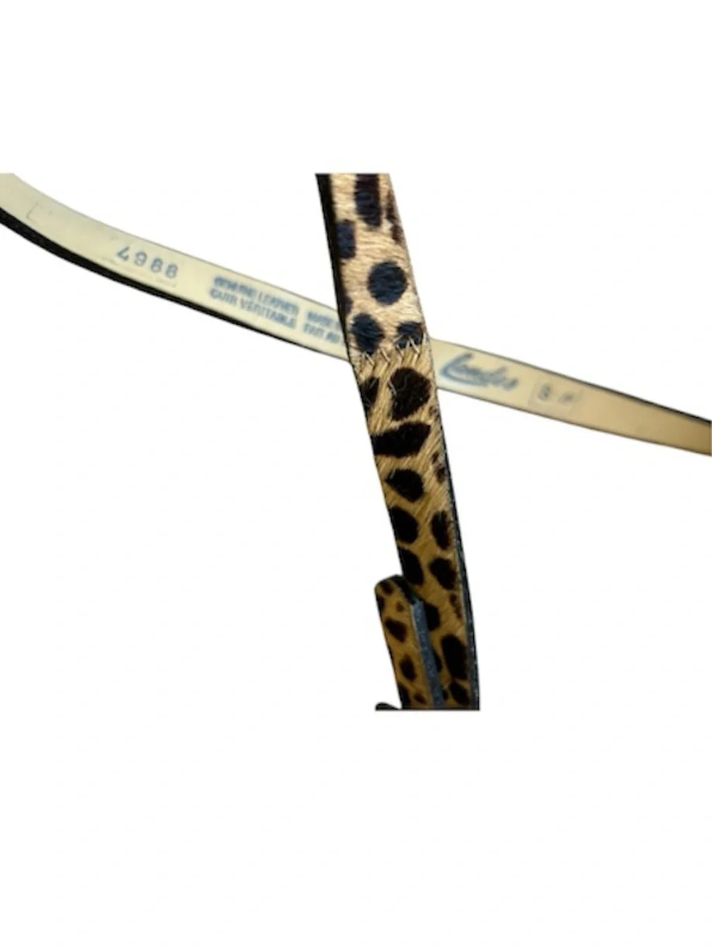 MINT Vintage 80s LANDES Archival Leopard Calf Hair Belt Canada S